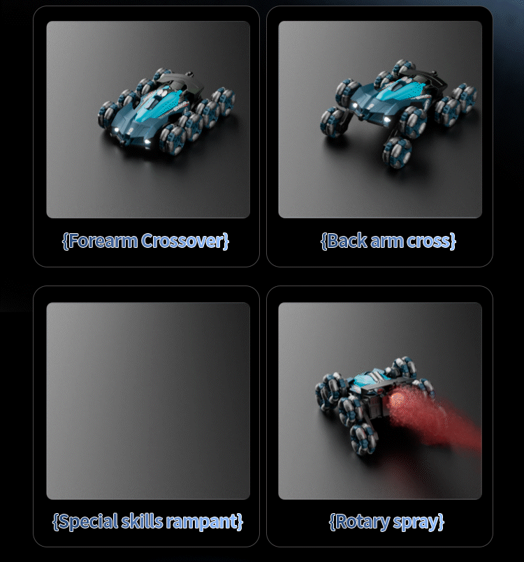 Eight-wheel children's gesture sensing remote control car, transforming stunt car, four-wheel drive spray racing car toy for boys and girls