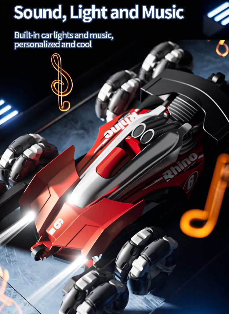 Eight-wheel children's gesture sensing remote control car, transforming stunt car, four-wheel drive spray racing car toy for boys and girls