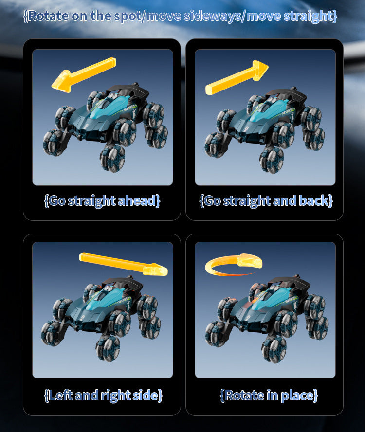 Eight-wheel children's gesture sensing remote control car, transforming stunt car, four-wheel drive spray racing car toy for boys and girls