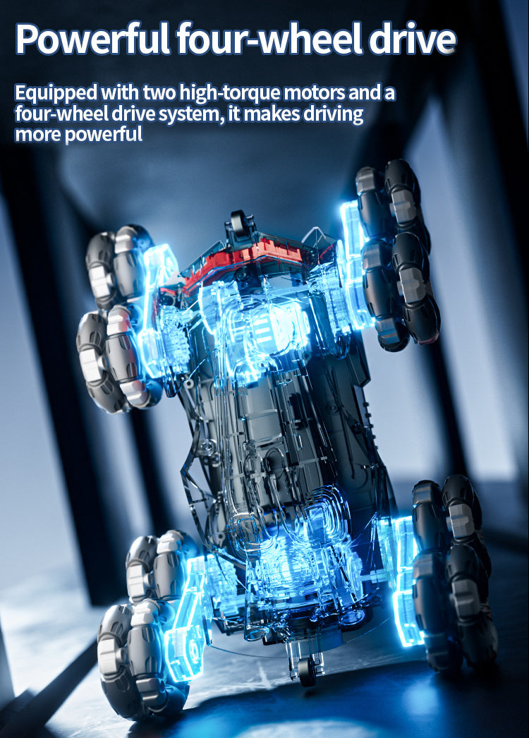 Eight-wheel children's gesture sensing remote control car, transforming stunt car, four-wheel drive spray racing car toy for boys and girls