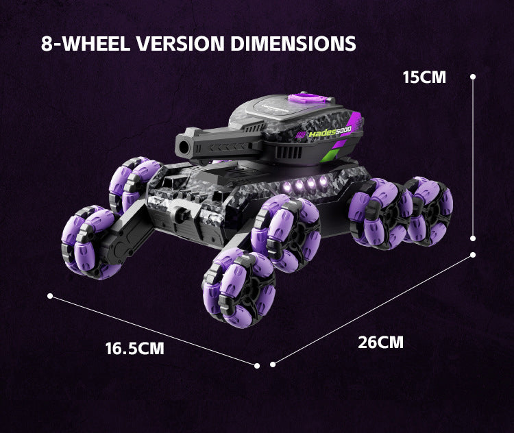 Eight Wheel Children's Gesture Sensing Remote Control Car Transformation Launch Water Bullet Racing Toy Boy and Girl