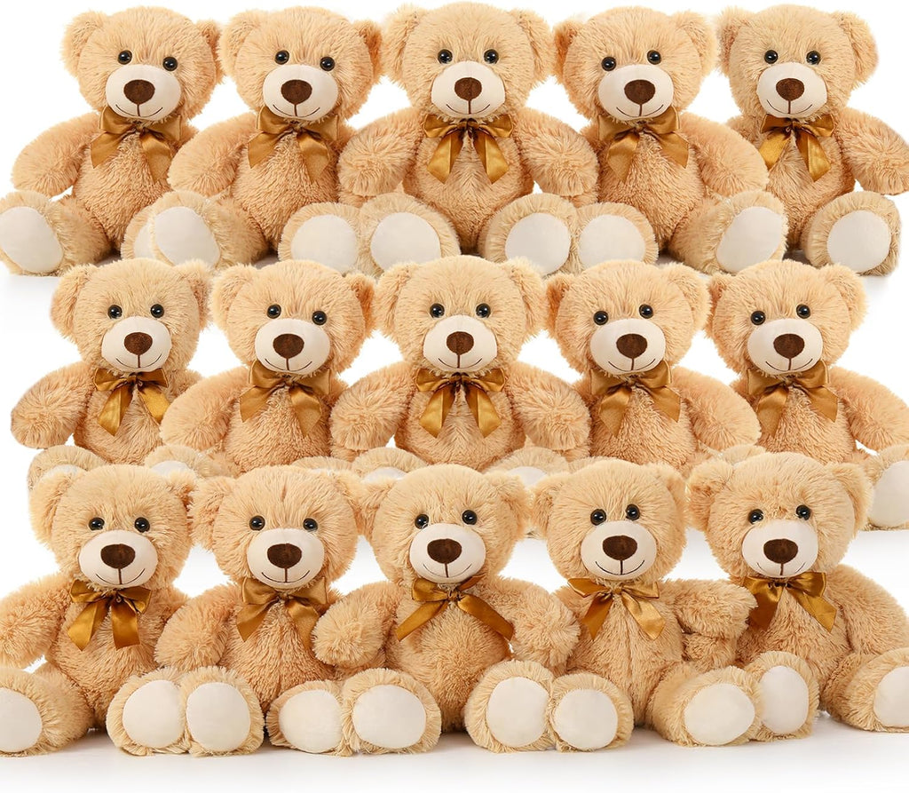 Bulk Teddy Bear Baby Shower, 20 Packs Small Teddy Bear Stuffed Animals in Bulk,13.5" Small Stuffed Bears Plush for Wedding,Birthday,Christmas, Party Decorations