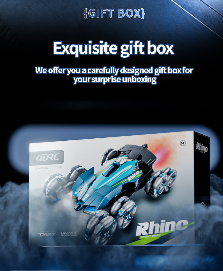 Eight-wheel children's gesture sensing remote control car, transforming stunt car, four-wheel drive spray racing car toy for boys and girls