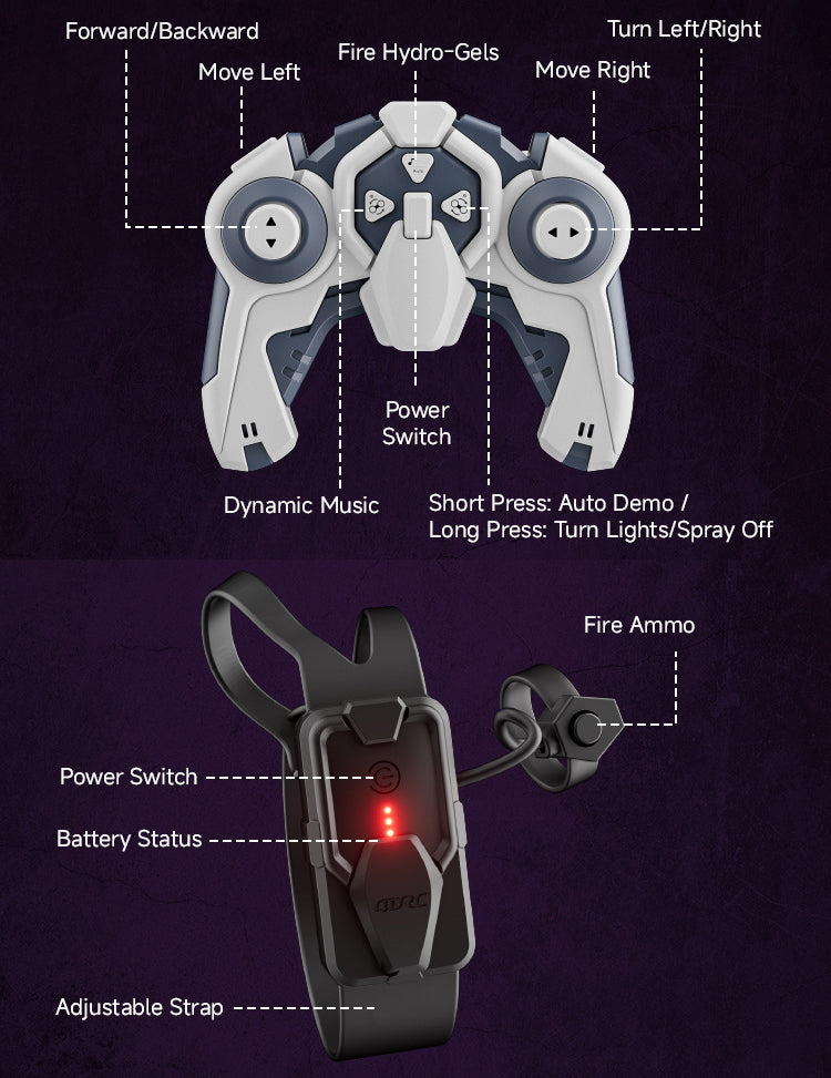 Eight Wheel Children's Gesture Sensing Remote Control Car Transformation Launch Water Bullet Racing Toy Boy and Girl