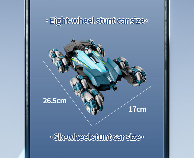 Eight-wheel children's gesture sensing remote control car, transforming stunt car, four-wheel drive spray racing car toy for boys and girls