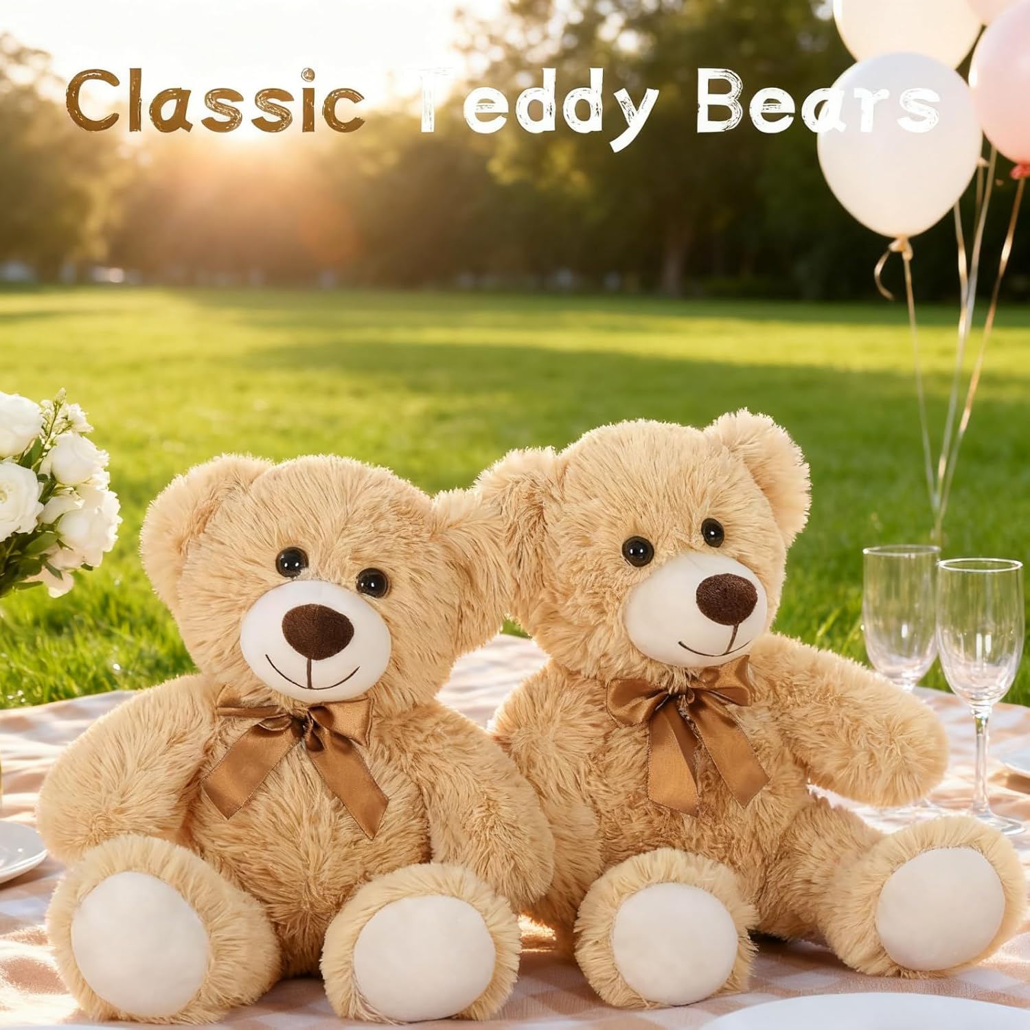 12 Packs Small plush toy  Stuffed Animals in Bulk,13.5" Small Stuffed Bears Plush for Wedding,Birthday,Christmas, Party Decorations