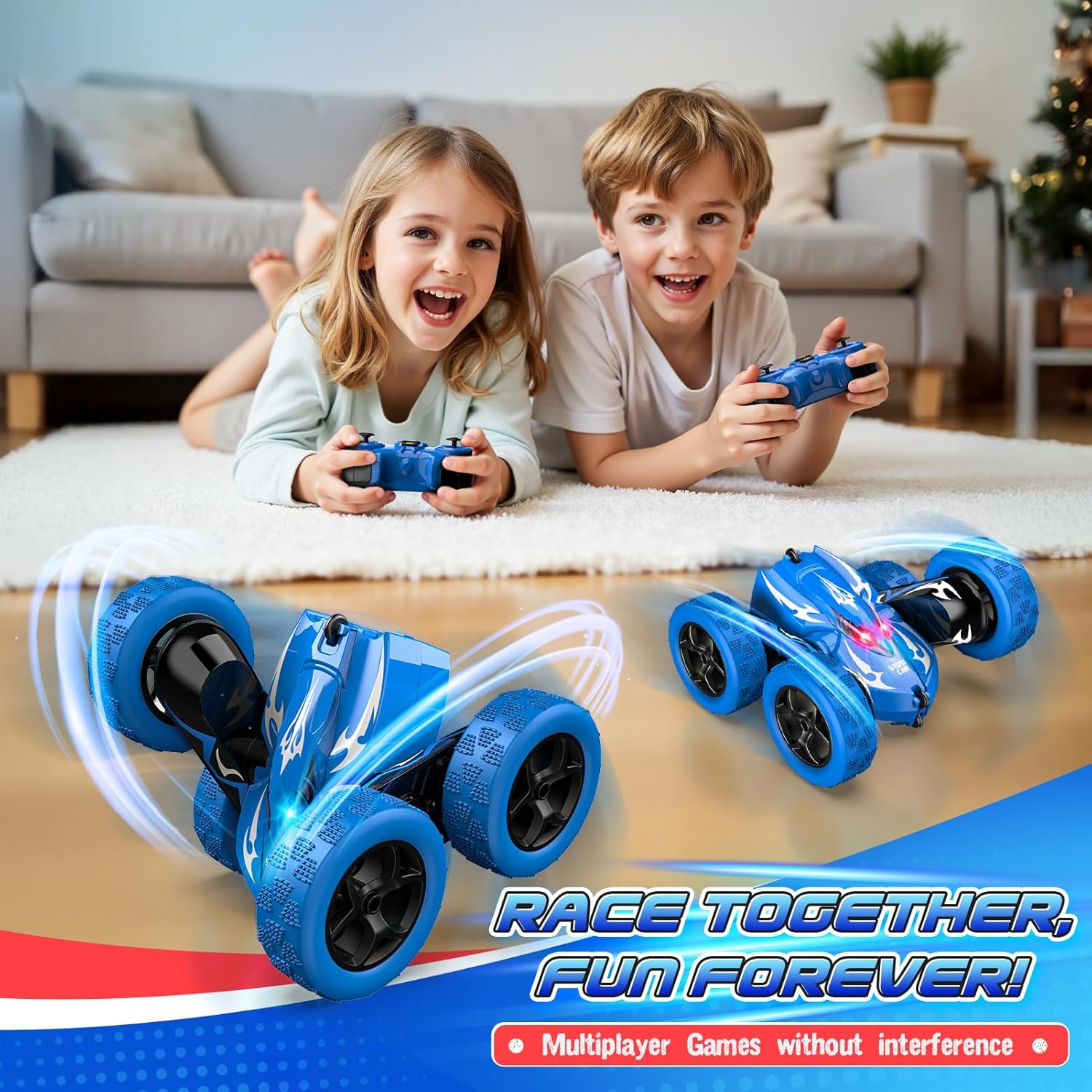 emote Control Car,RC Cars Boys Toys for 3 4 5 6 7 8 9 10 11 12 Year Old Boy Double Sided 360°Flip 4WD Rechargeable Drift RC Race Car Birthday Gifts Christmas Basket Stuffers for Kids Age 3-12