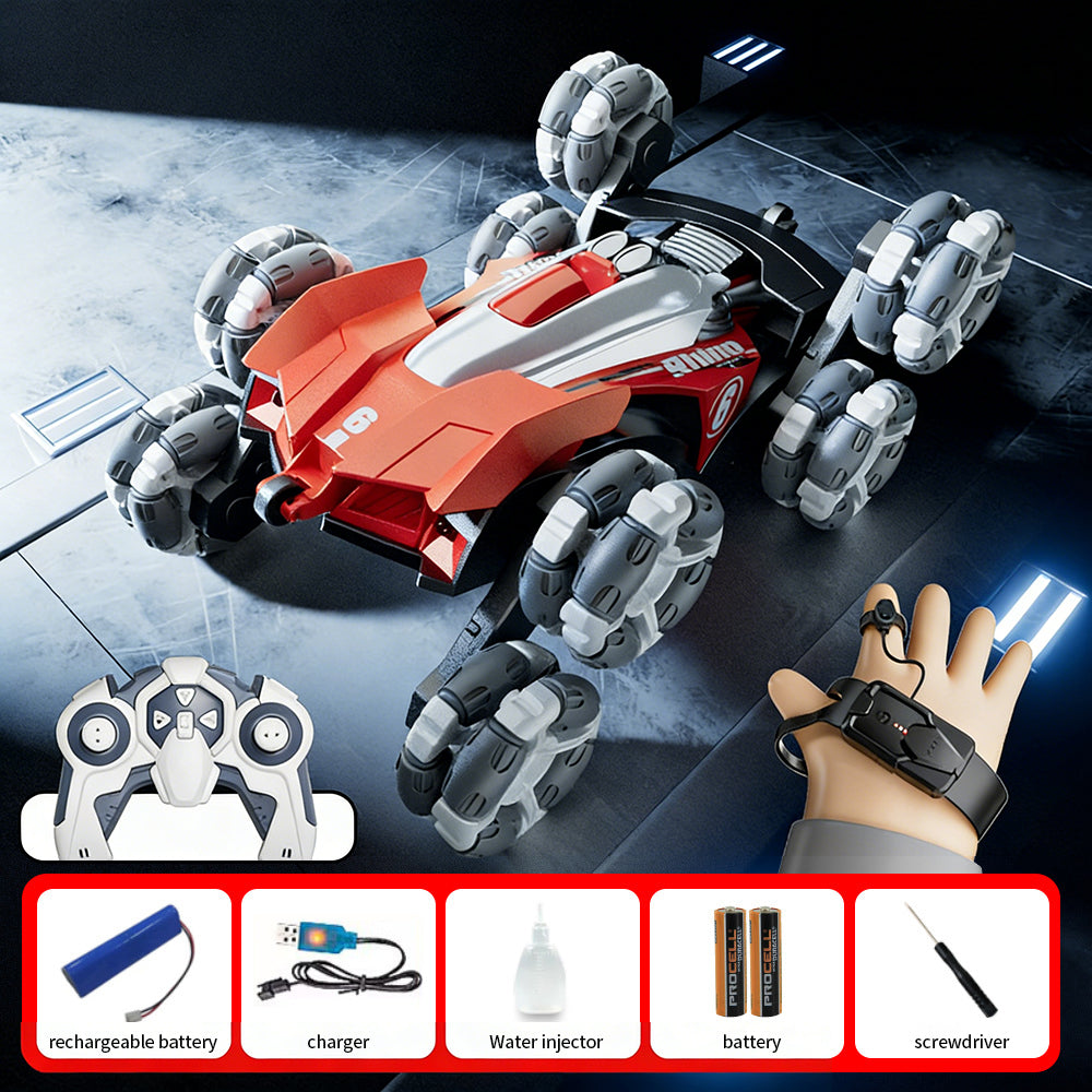 Eight-wheel children's gesture sensing remote control car, transforming stunt car, four-wheel drive spray racing car toy for boys and girls