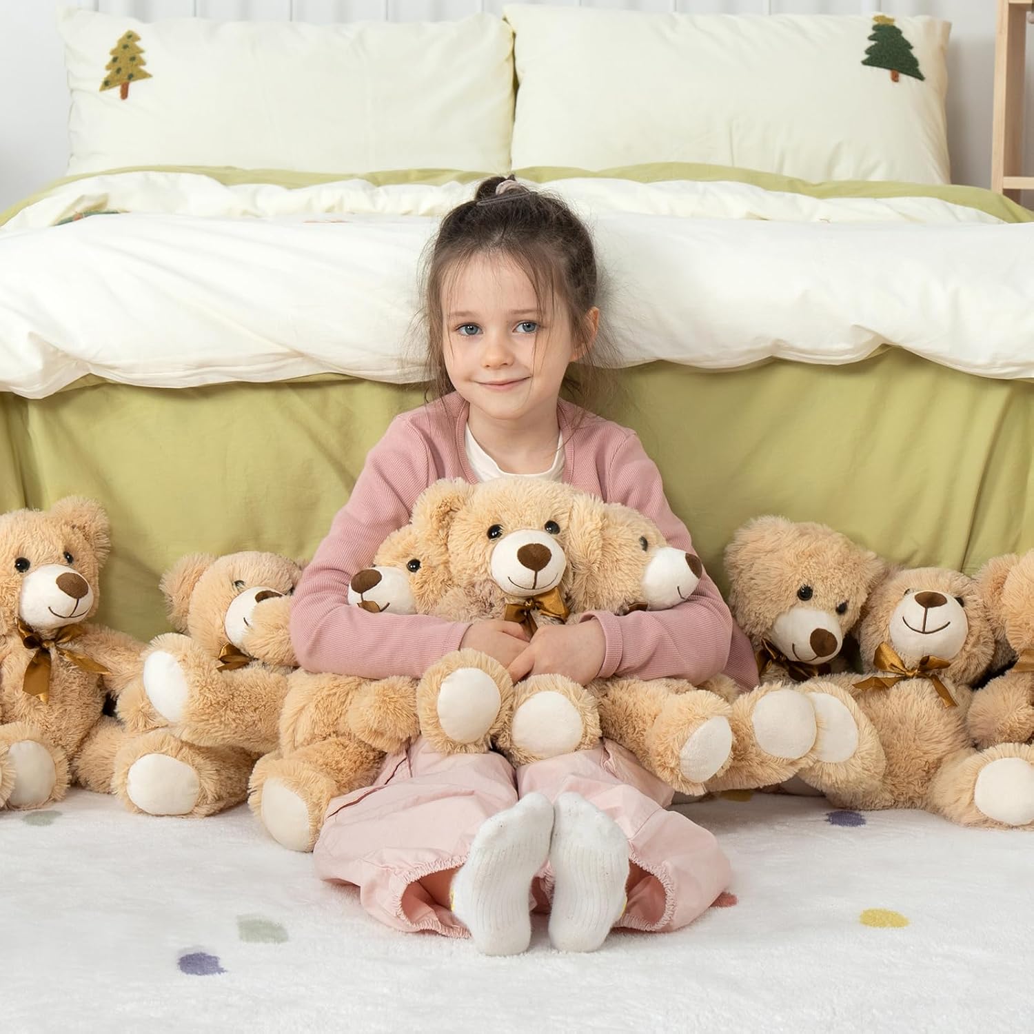 Bulk Teddy Bear Baby Shower, 20 Packs Small Teddy Bear Stuffed Animals in Bulk,13.5" Small Stuffed Bears Plush for Wedding,Birthday,Christmas, Party Decorations