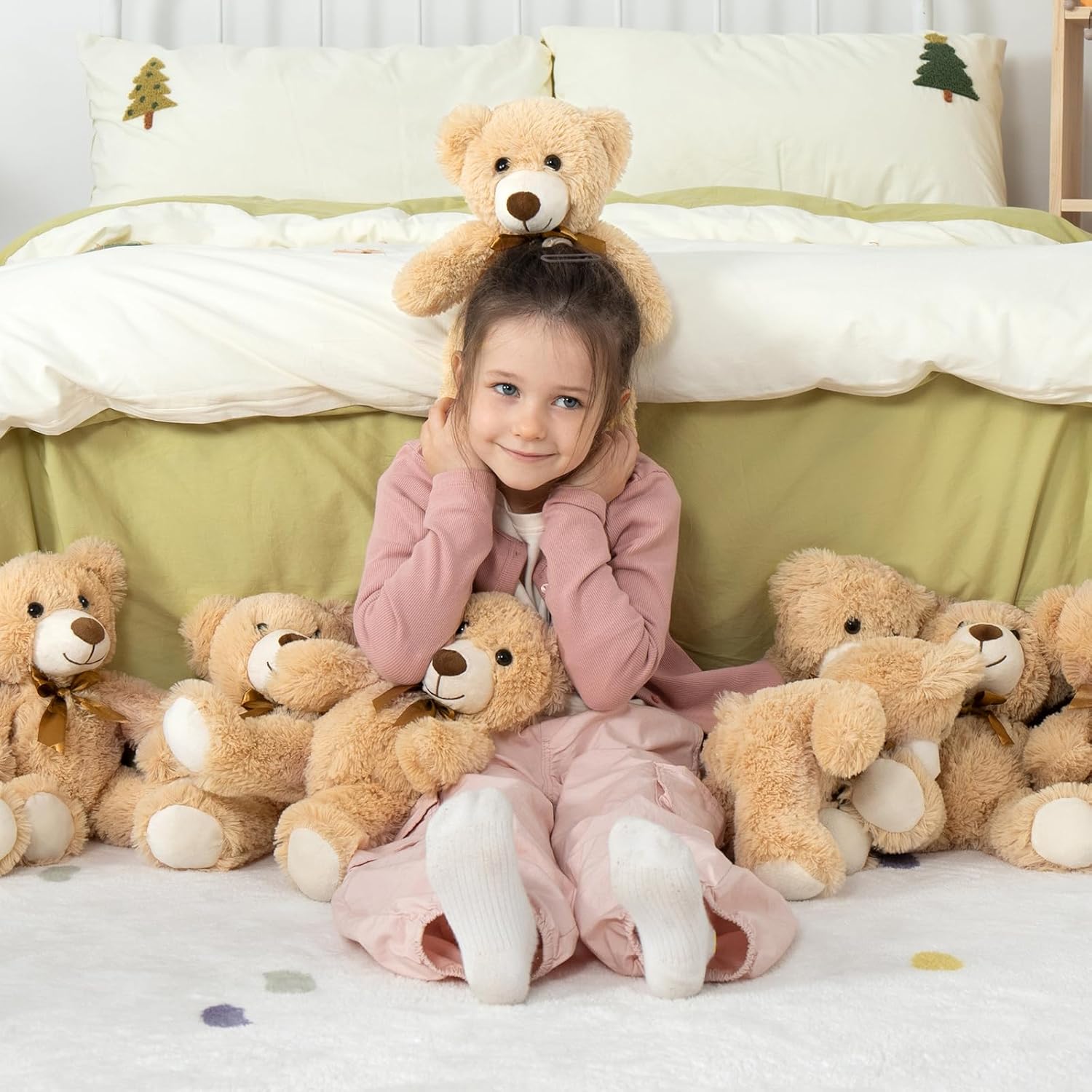 12 Packs Small plush toy  Stuffed Animals in Bulk,13.5" Small Stuffed Bears Plush for Wedding,Birthday,Christmas, Party Decorations