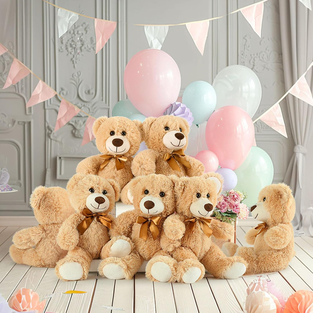 Bulk Teddy Bear Baby Shower, 20 Packs Small Teddy Bear Stuffed Animals in Bulk,13.5" Small Stuffed Bears Plush for Wedding,Birthday,Christmas, Party Decorations